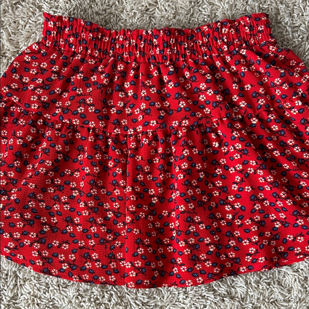 Me.n.u Red Floral Skirt size 10/12